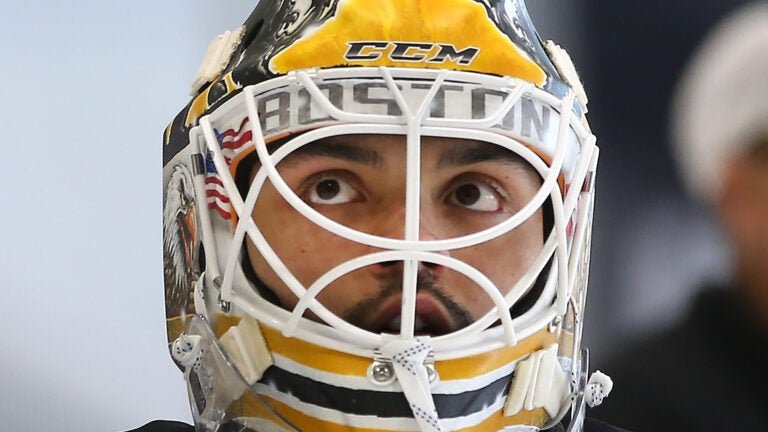 An injury scare had a Providence goalie in net for Bruins Thursday